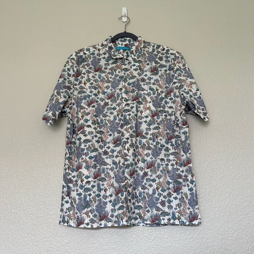 Tori Richard Honolulu Men's Hawaiian Shirt 100% Cotton Size Large Tropical Fish